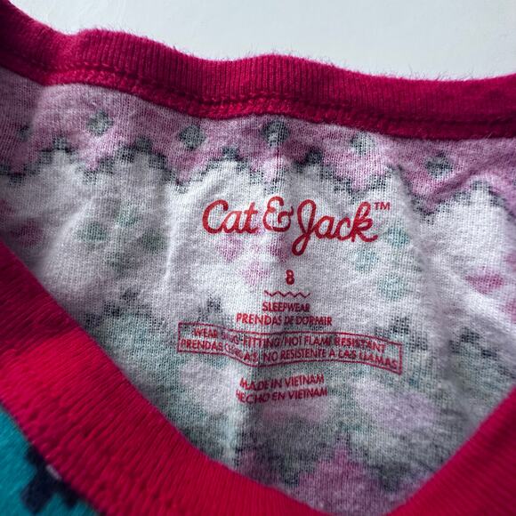 Cat & Jack Fair Isle Christmas Pajama Set - Size 8/10 - Picture 4 of 5